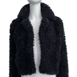 BLANKNYC BLACK FAUX FUR JACKET